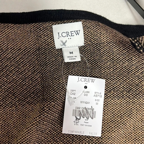 NWT J.Crew Vanessa sweater-jacket in black and brown buffalo check size Medium - Picture 8 of 9